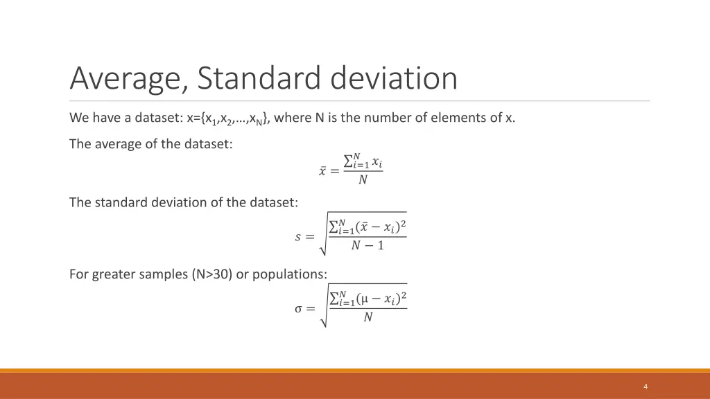 average standard deviation