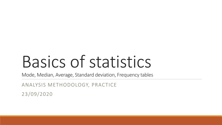 basics of statistics mode median average standard