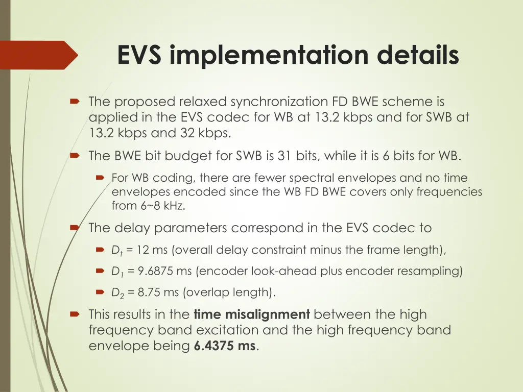 evs implementation details
