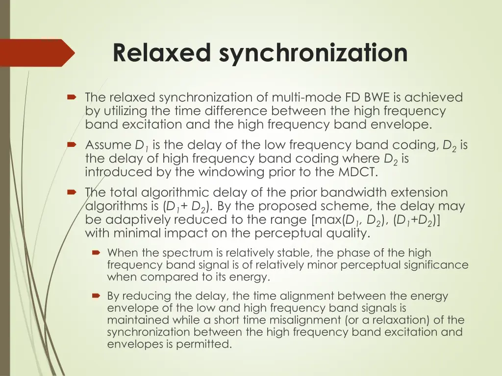 relaxed synchronization