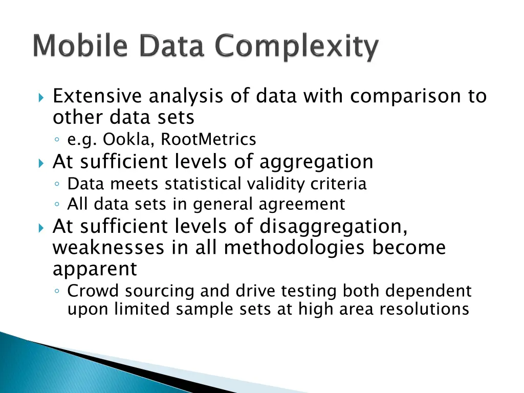extensive analysis of data with comparison