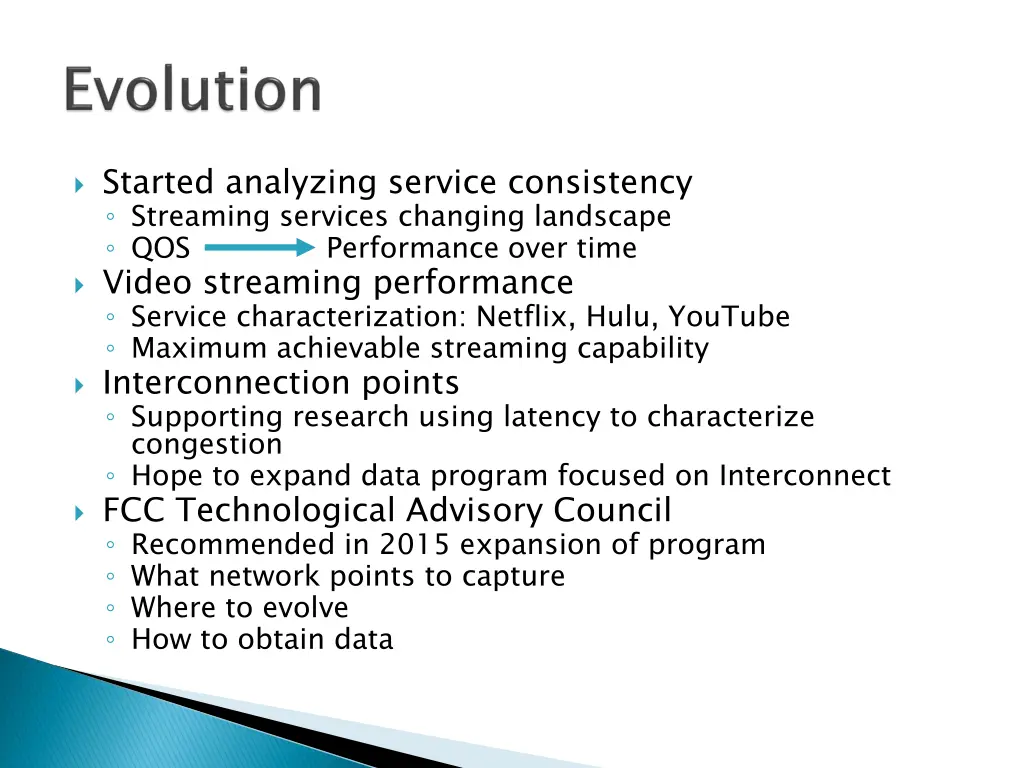 started analyzing service consistency streaming