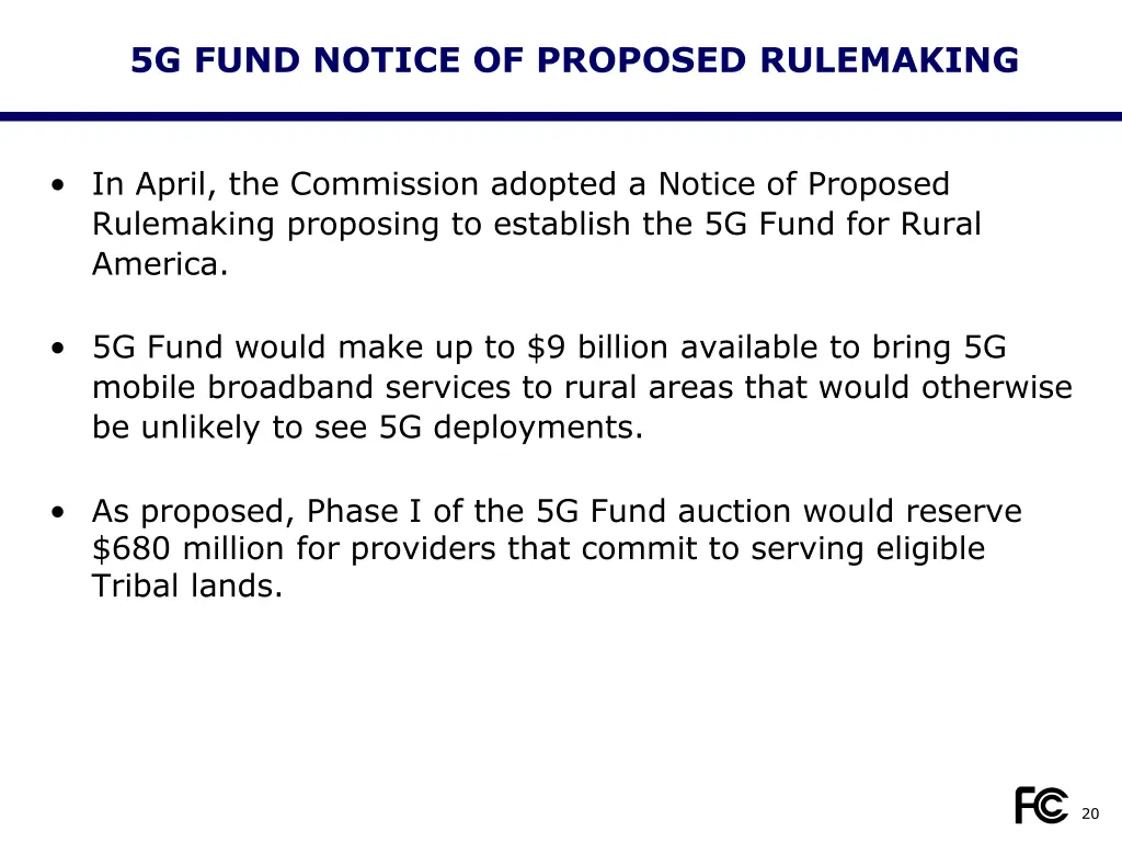 5g fund notice of proposed rulemaking