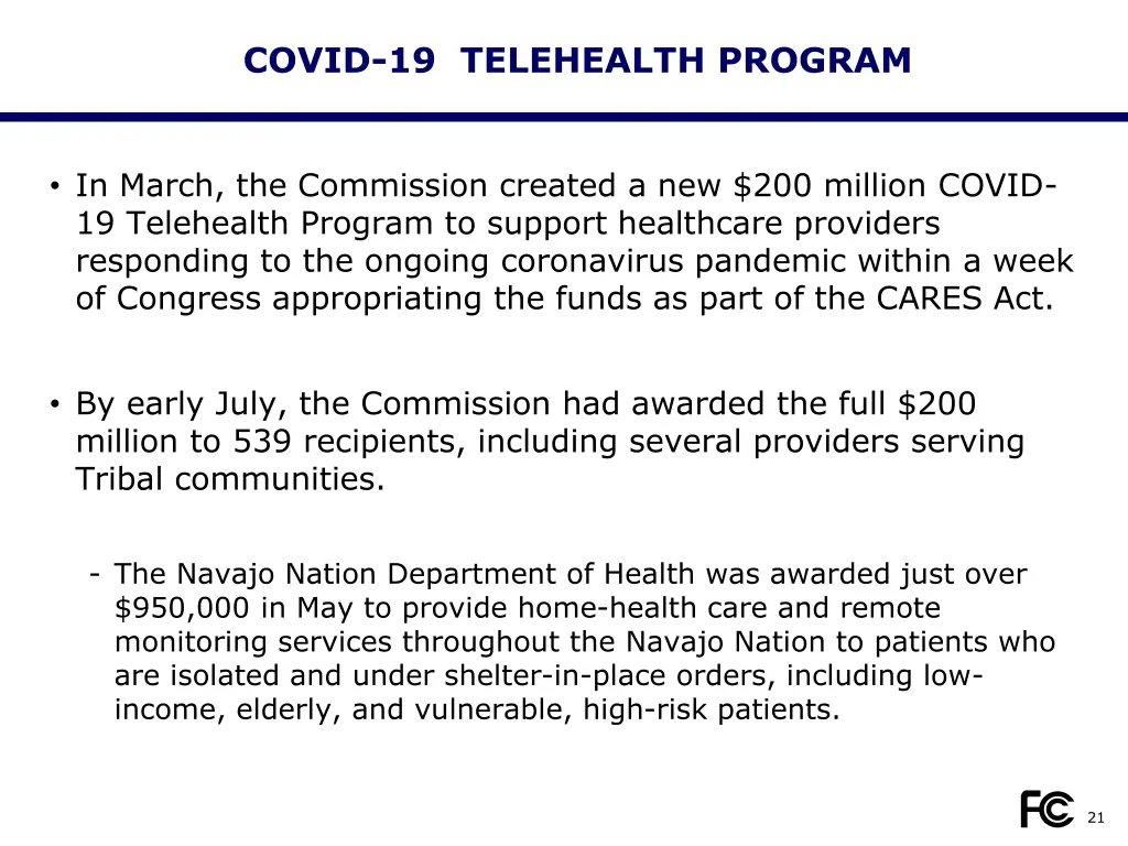 covid 19 telehealth program