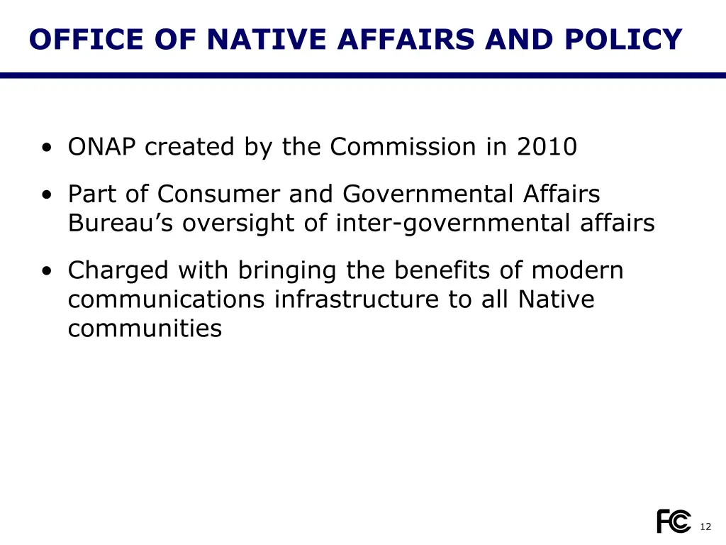 office of native affairs and policy
