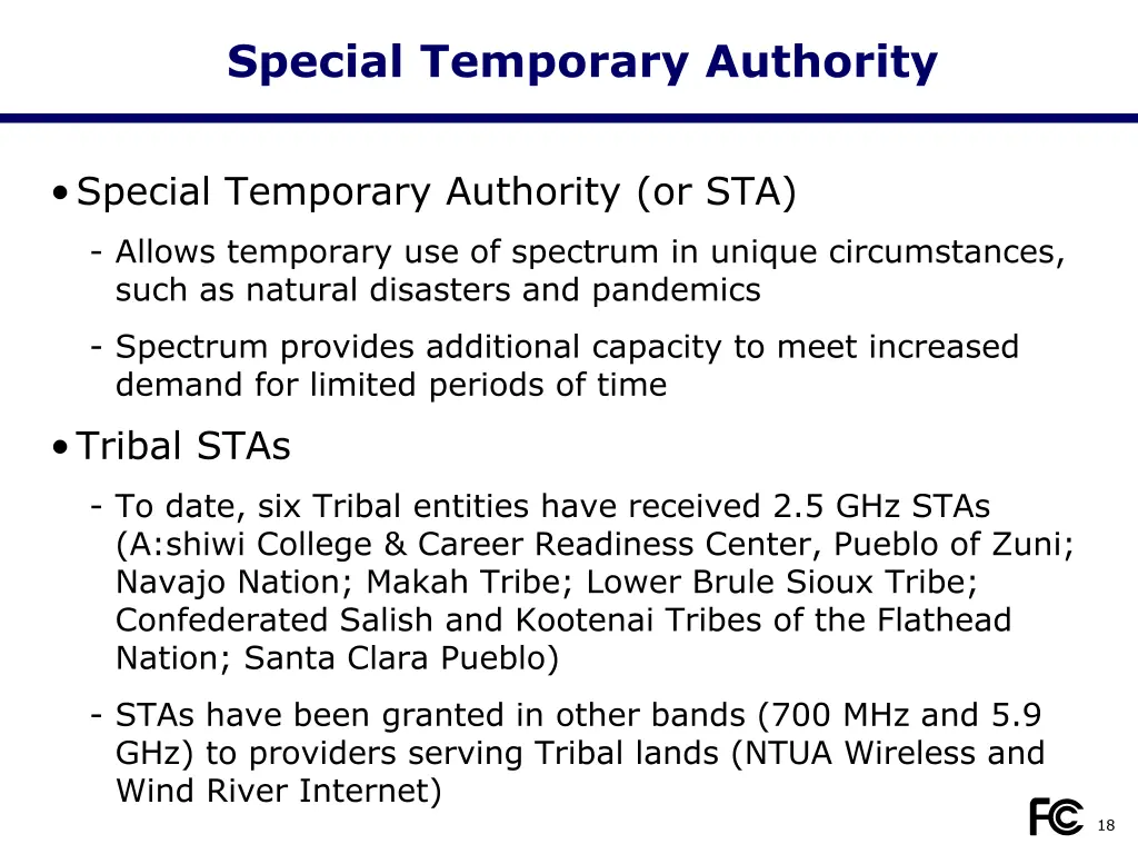 special temporary authority
