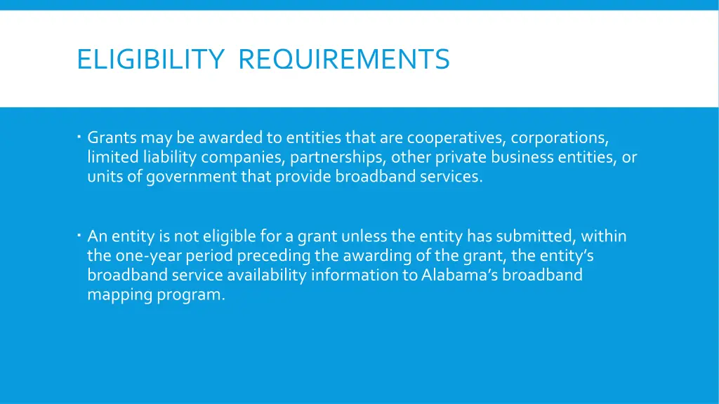 eligibility requirements