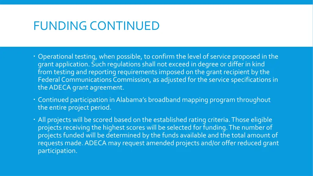 funding continued