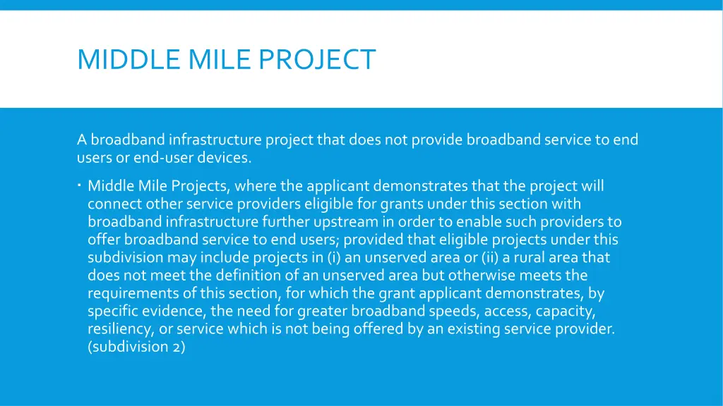 middle mile project