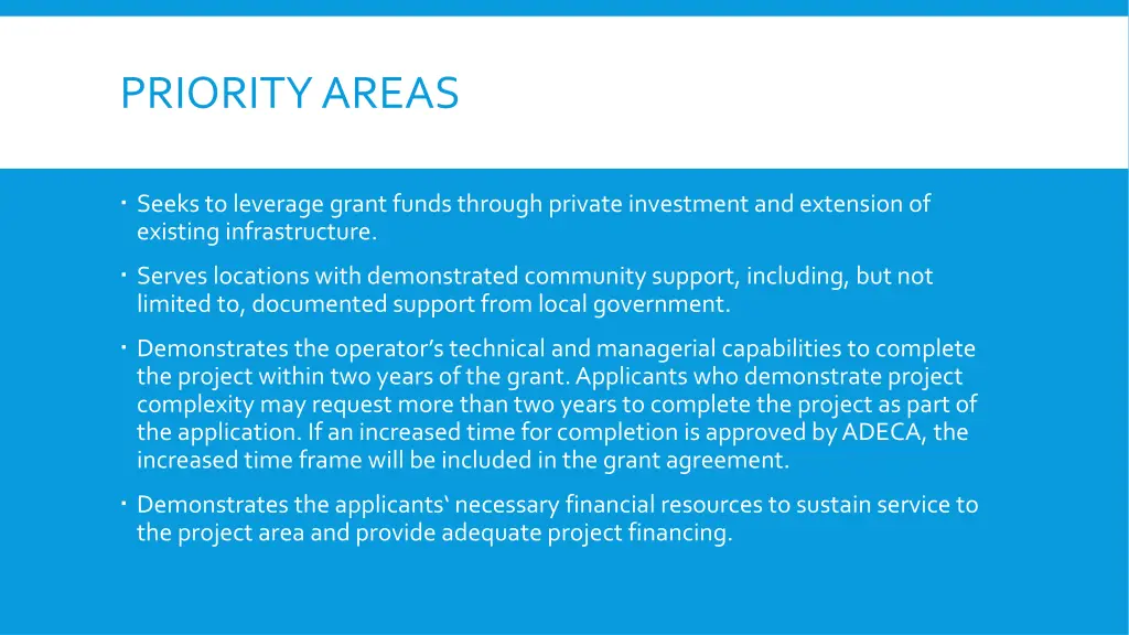 priority areas