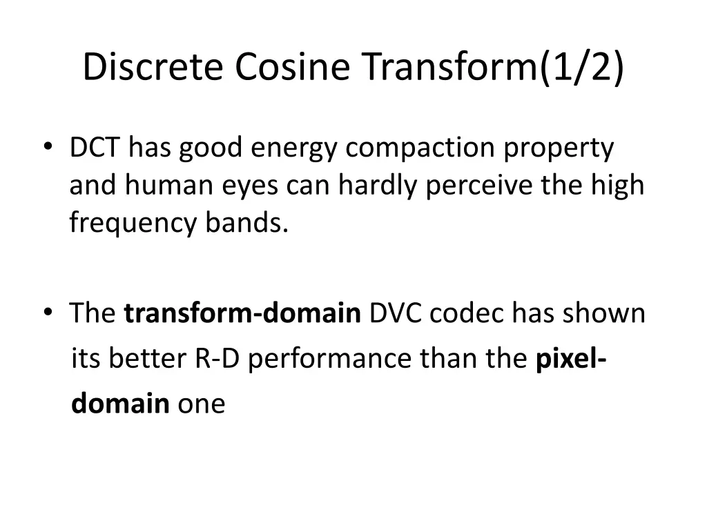 discrete cosine transform 1 2