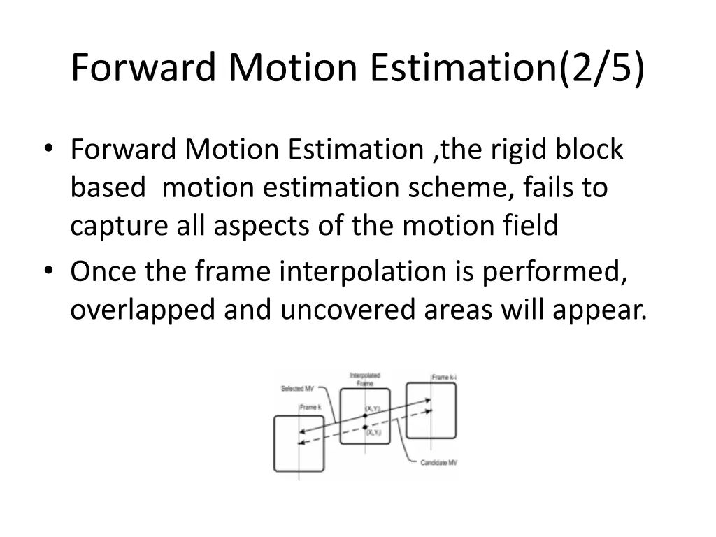 forward motion estimation 2 5