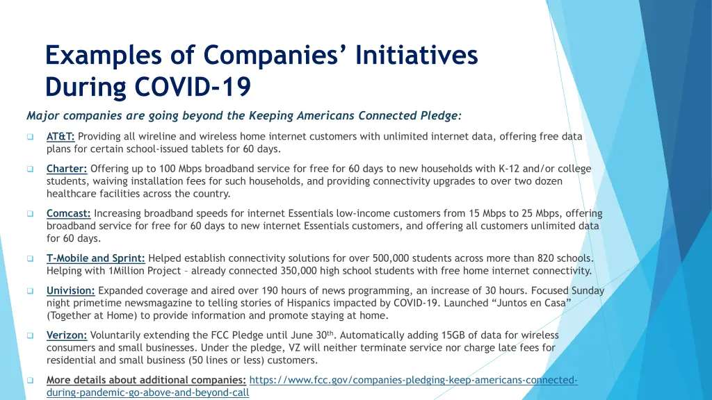 examples of companies initiatives during covid 19