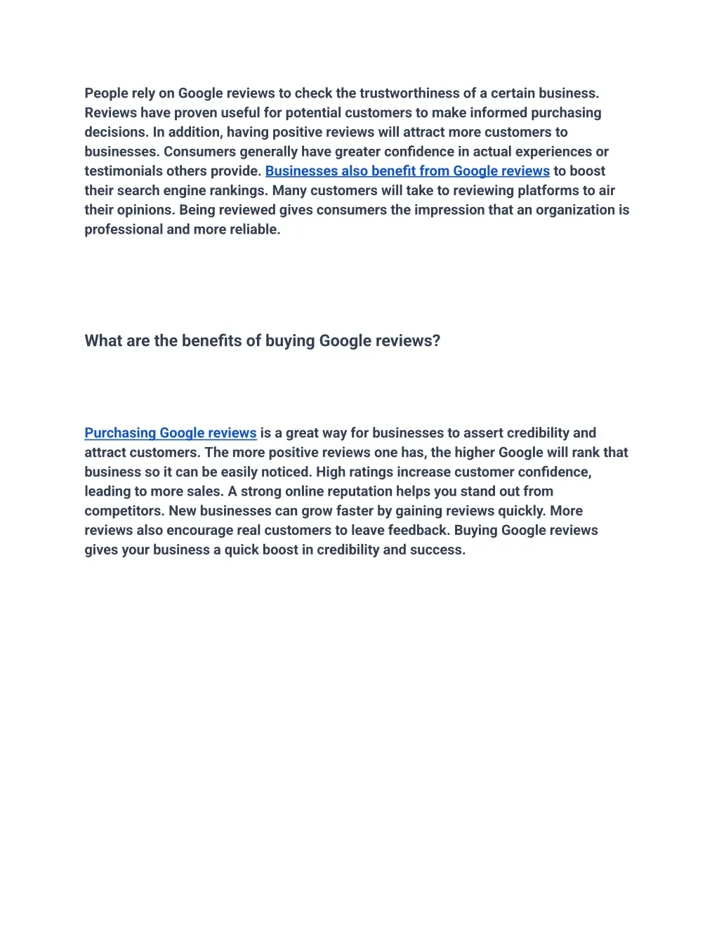 people rely on google reviews to check