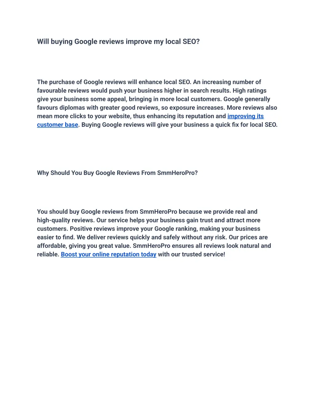 will buying google reviews improve my local seo