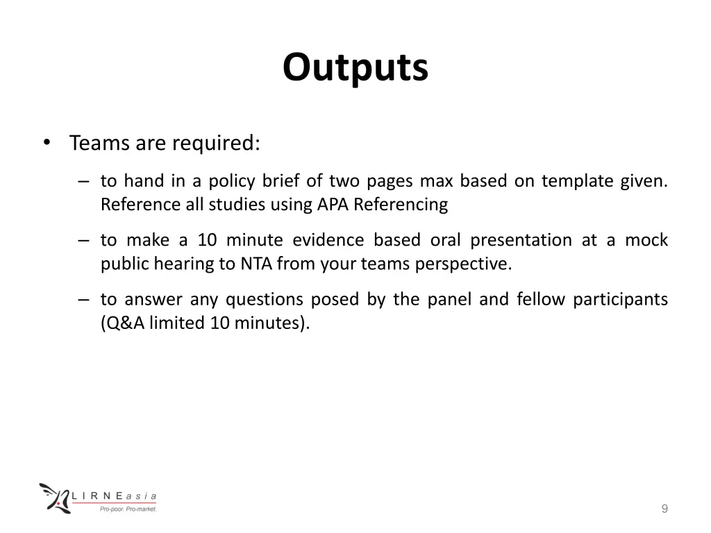 outputs