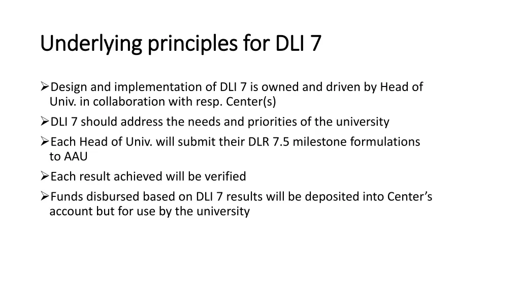 underlying principles for dli 7 underlying