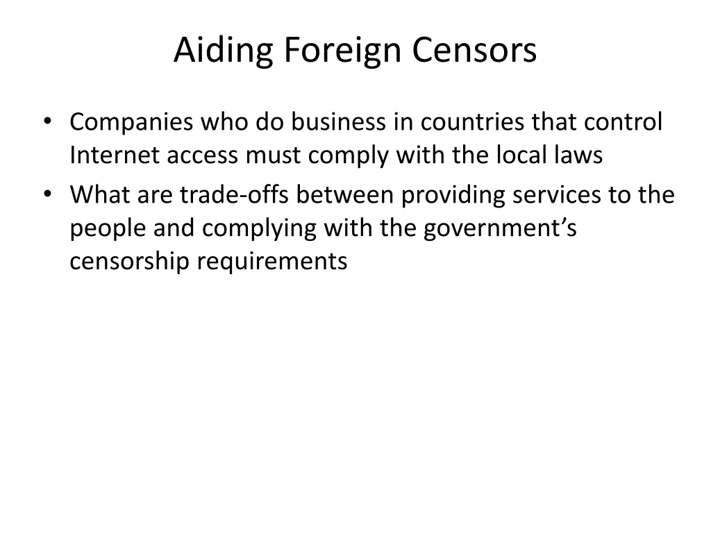 aiding foreign censors