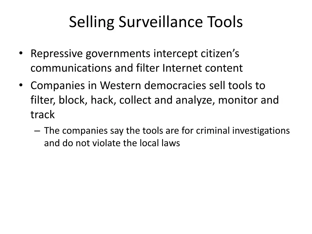 selling surveillance tools