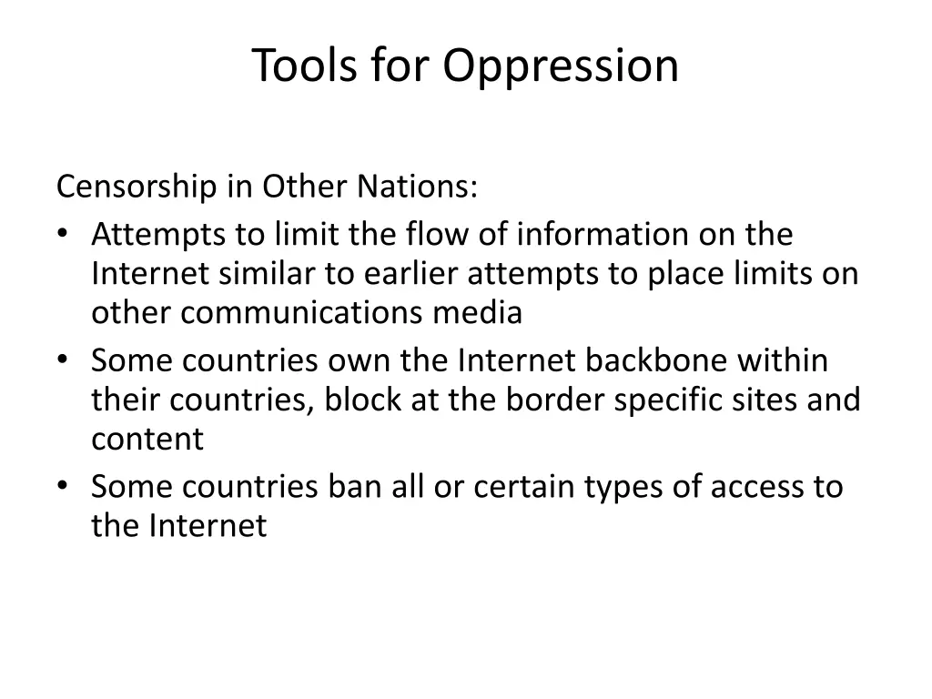 tools for oppression