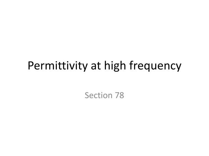 permittivity at high frequency