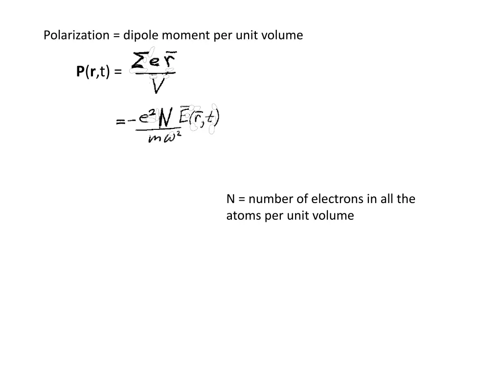 polarization dipole moment per unit volume