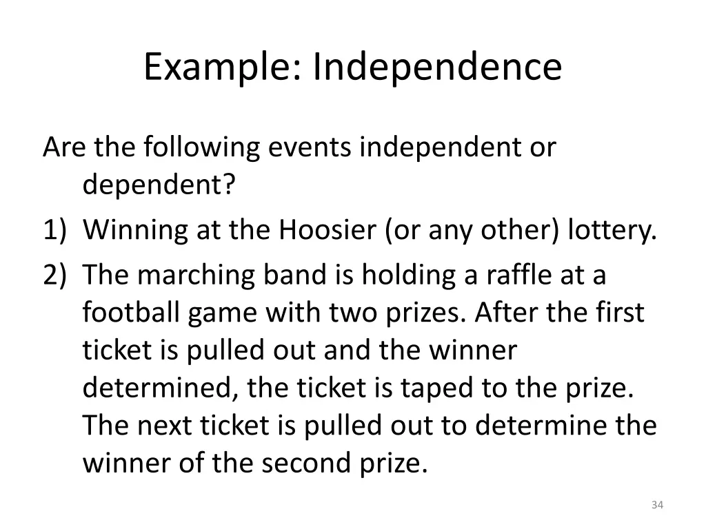 example independence