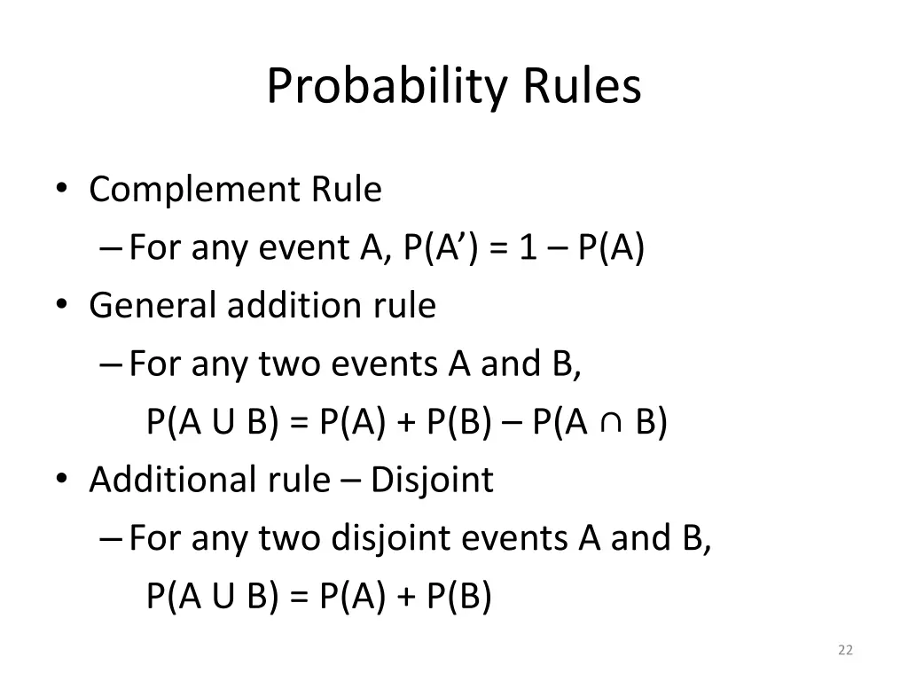 probability rules