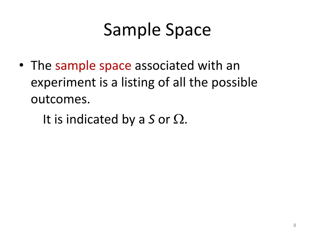 sample space