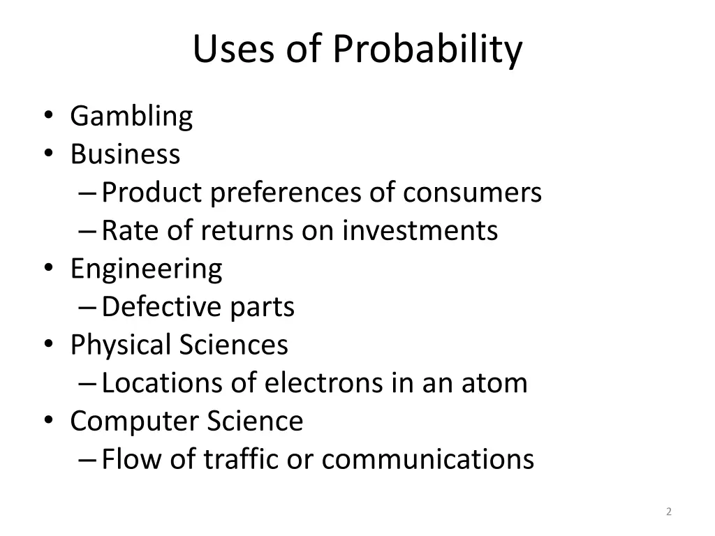 uses of probability