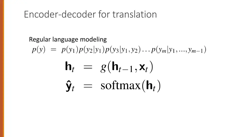 encoder decoder for translation