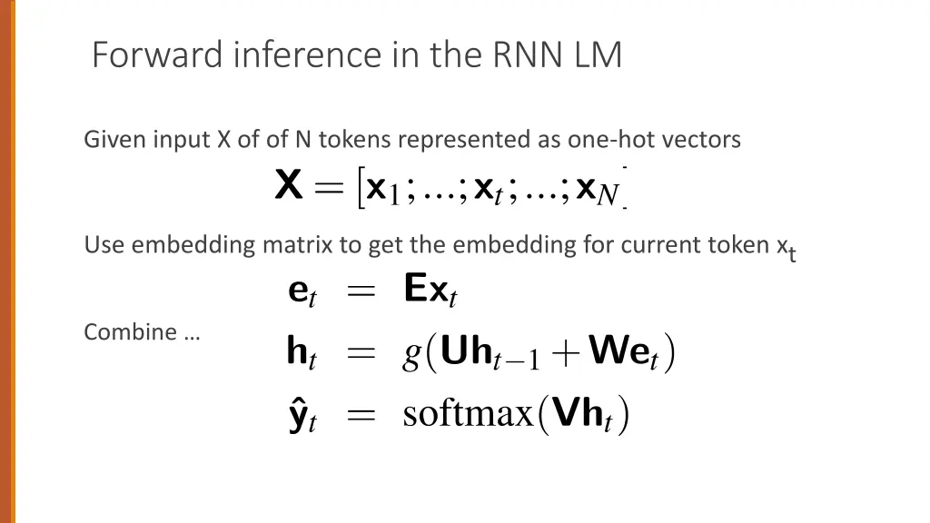 forward inference in the rnn lm