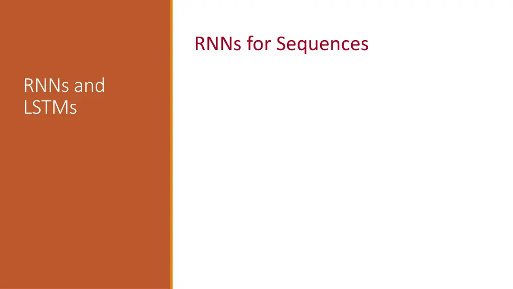 rnns for sequences
