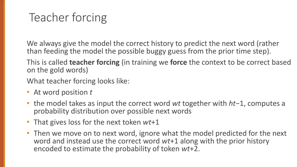 teacher forcing