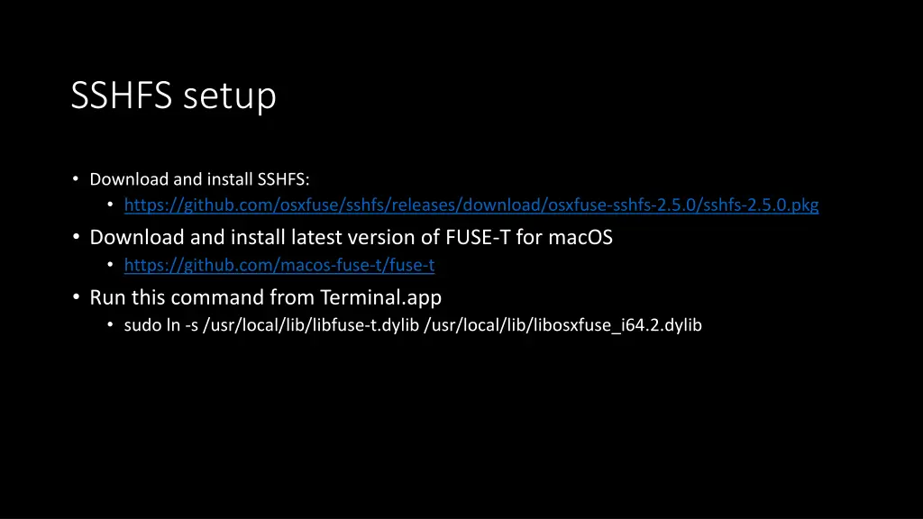 sshfs setup