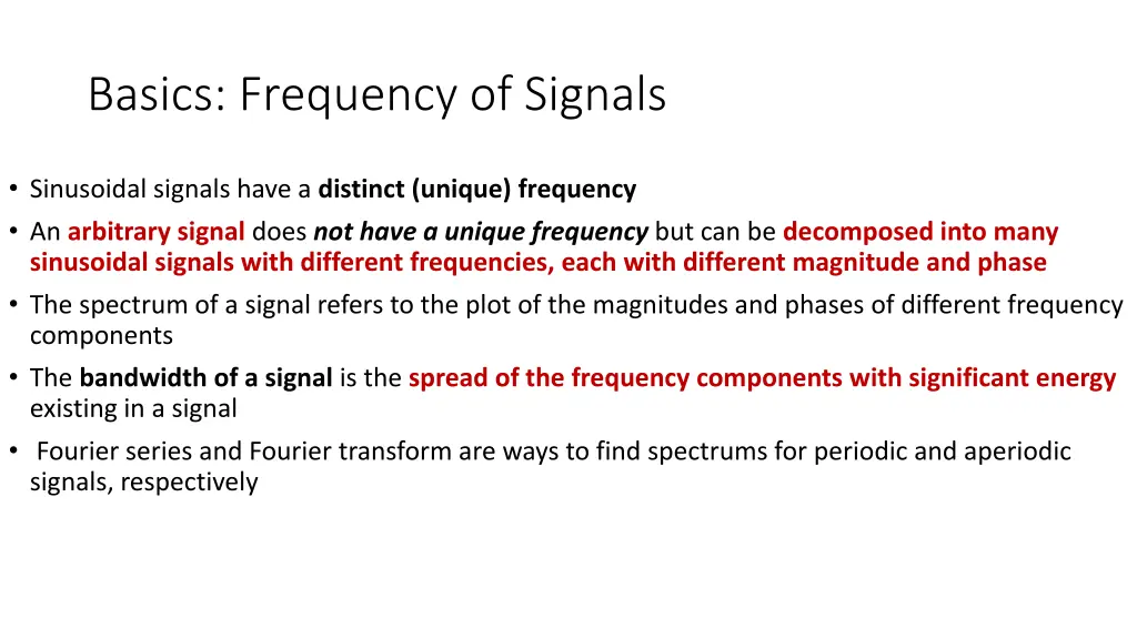 basics frequency of signals