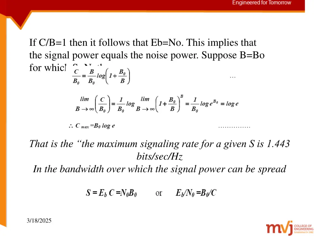 if c b 1 then it follows that eb no this implies