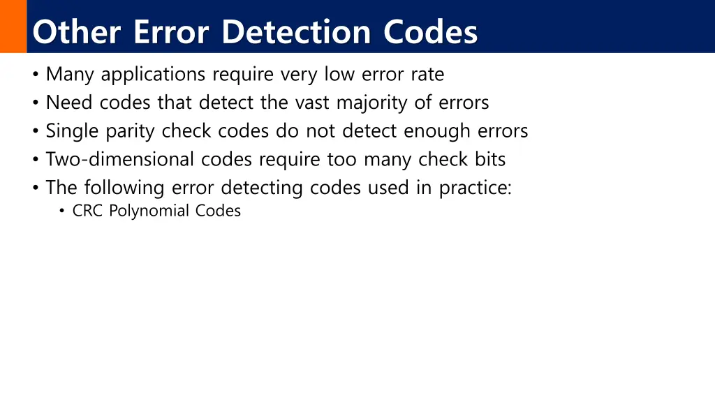 other error detection codes many applications