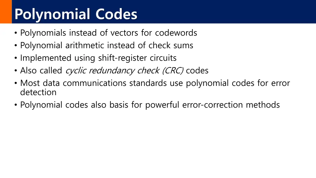 polynomial codes polynomials instead of vectors