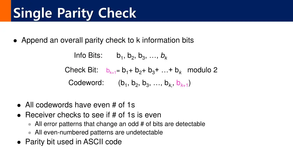single parity check