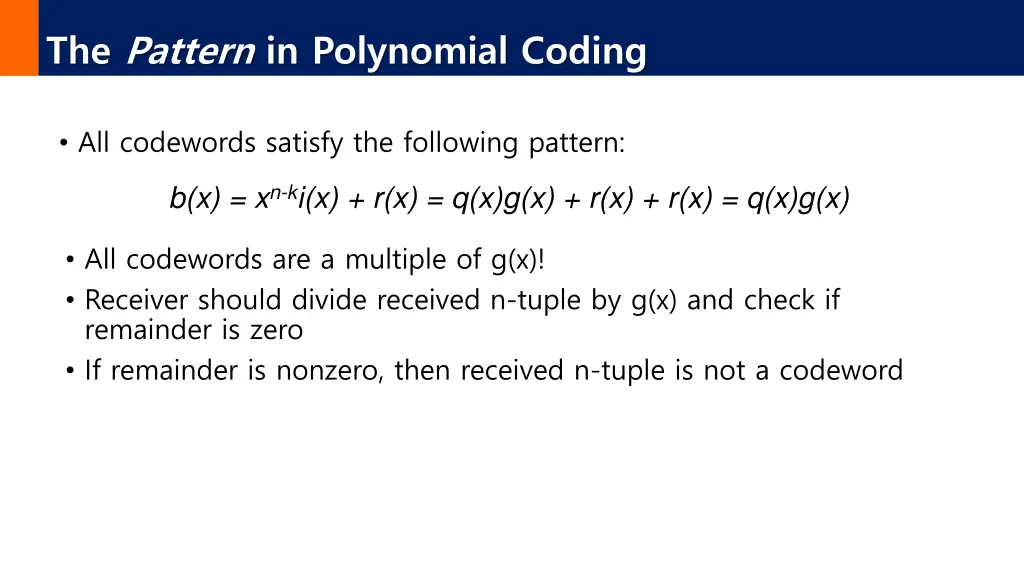 the pattern in polynomial coding