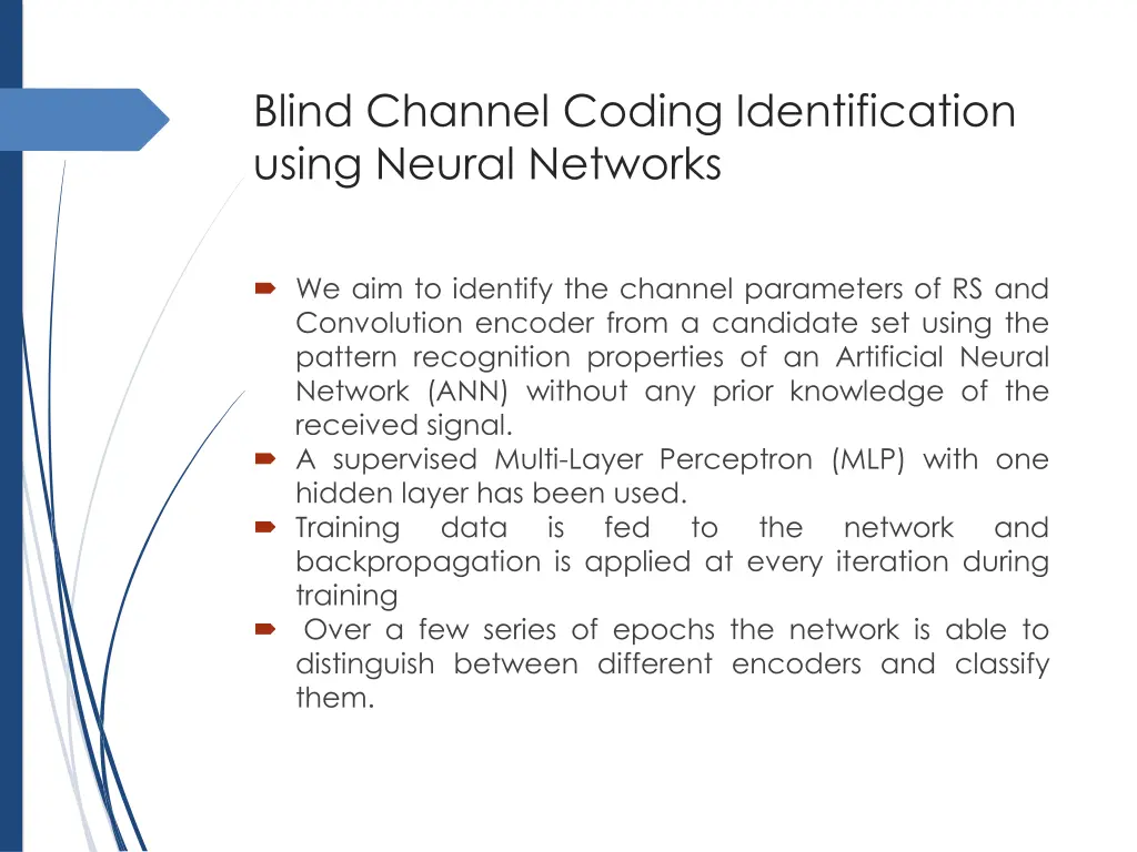 blind channel coding identification using neural