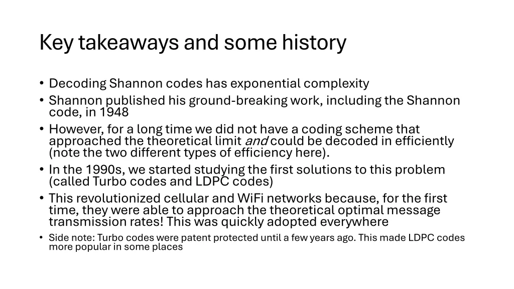 key takeaways and some history
