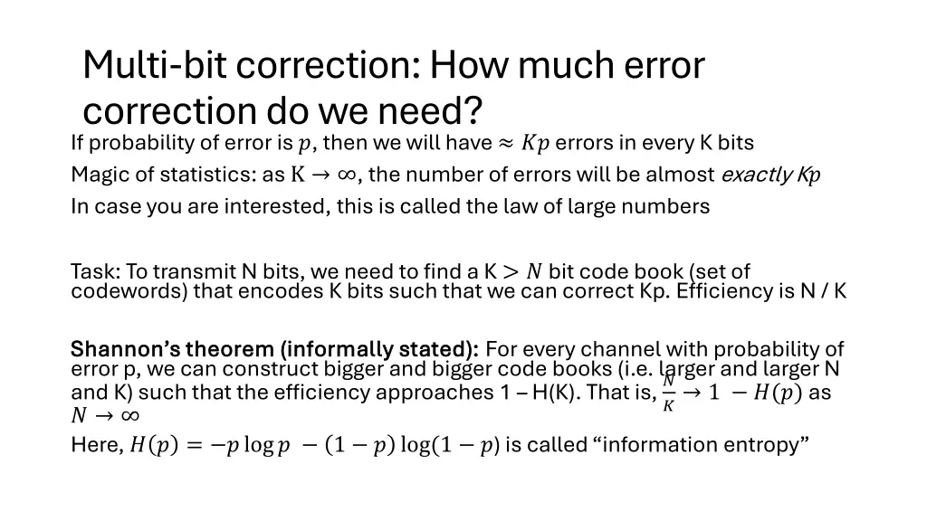 multi bit correction how much error correction 2