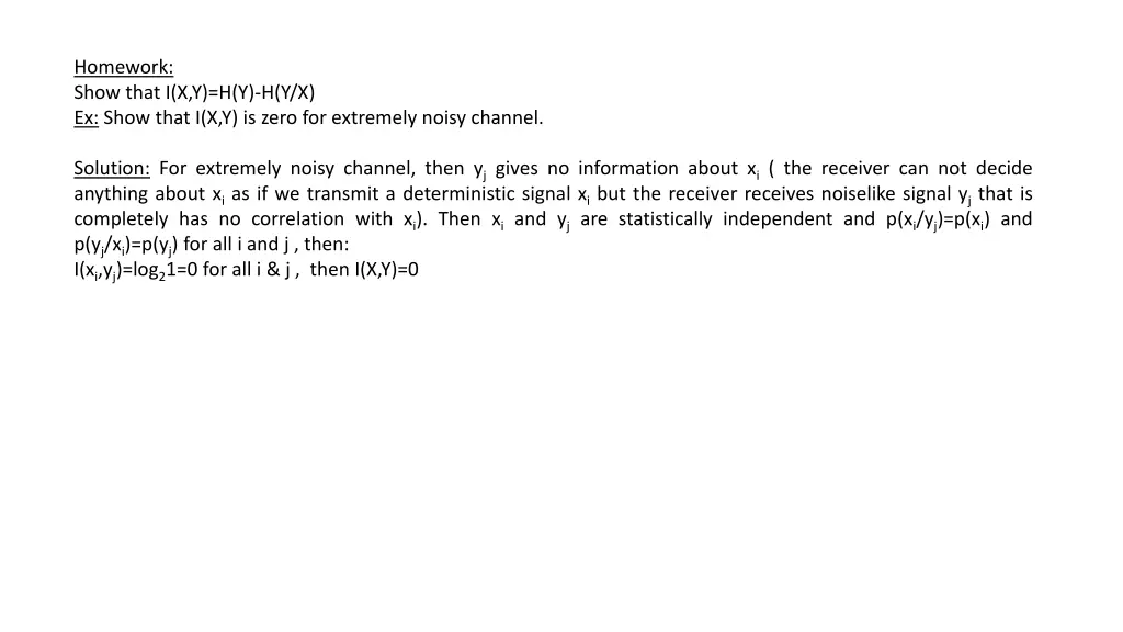 homework show that i x y h y h y x ex show that