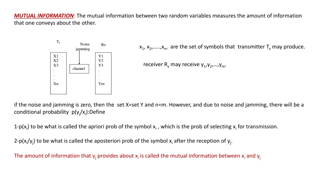 mutual information the mutual information between