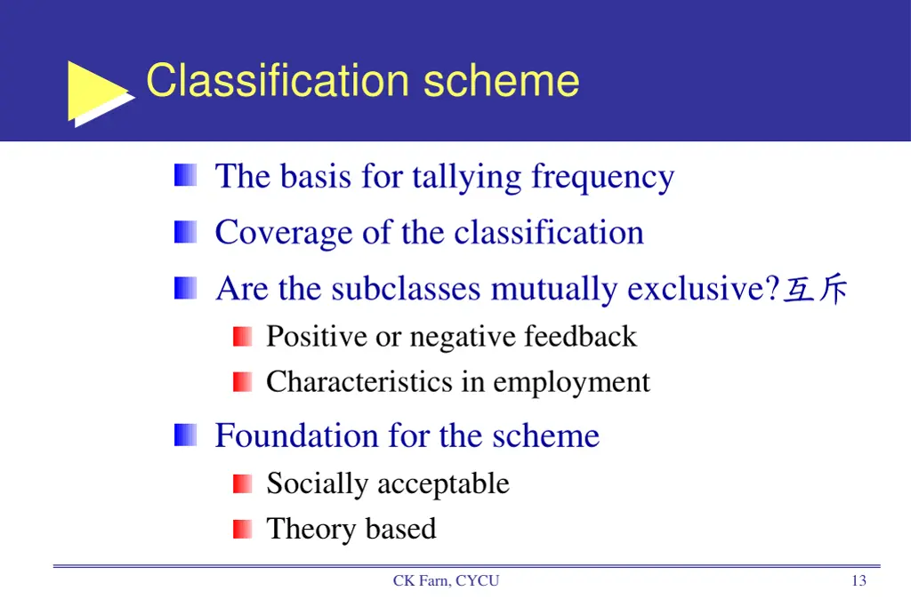 classification scheme