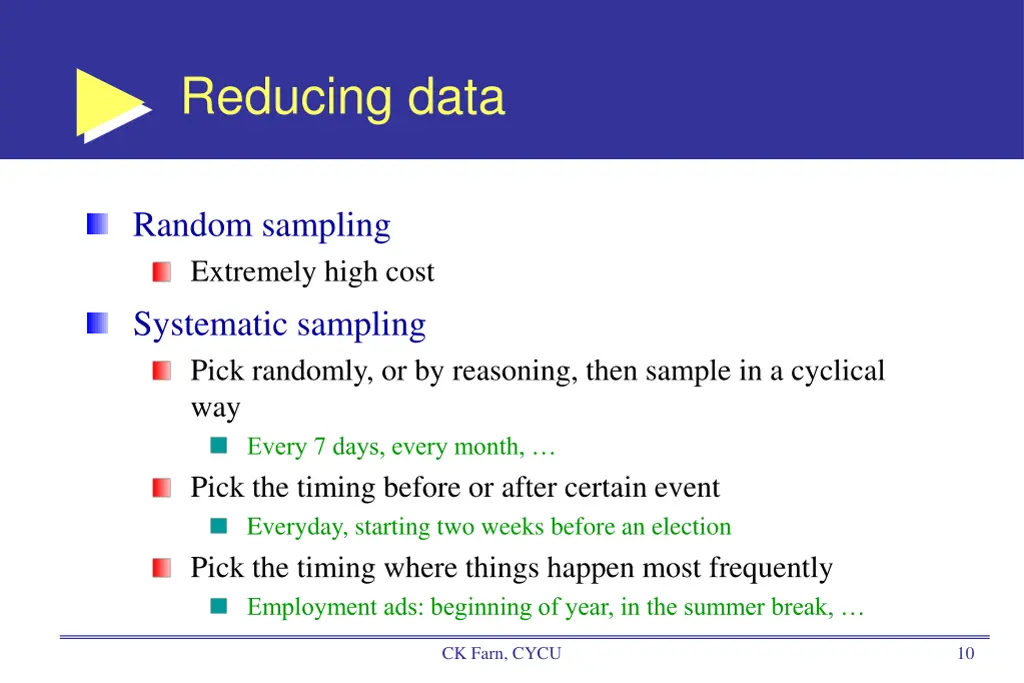 reducing data