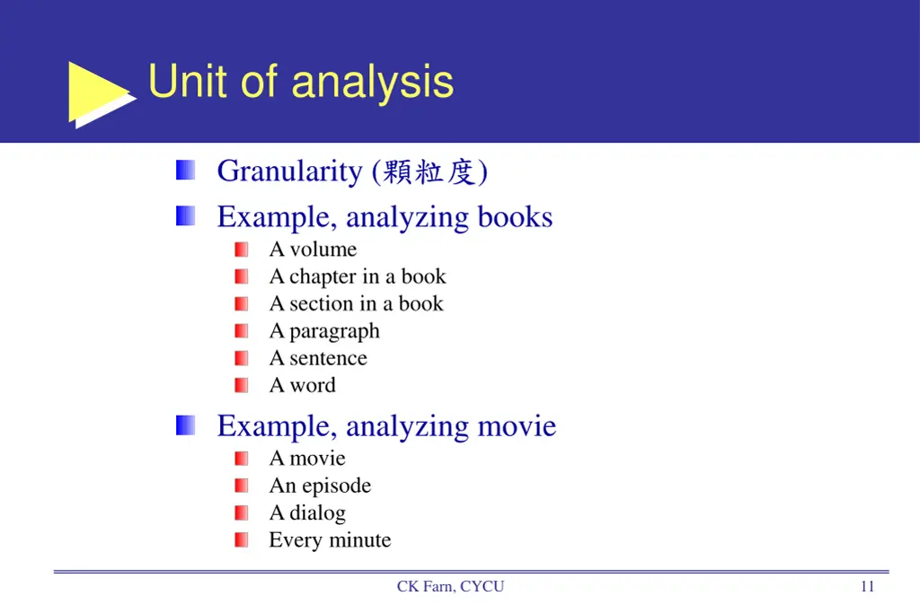 unit of analysis
