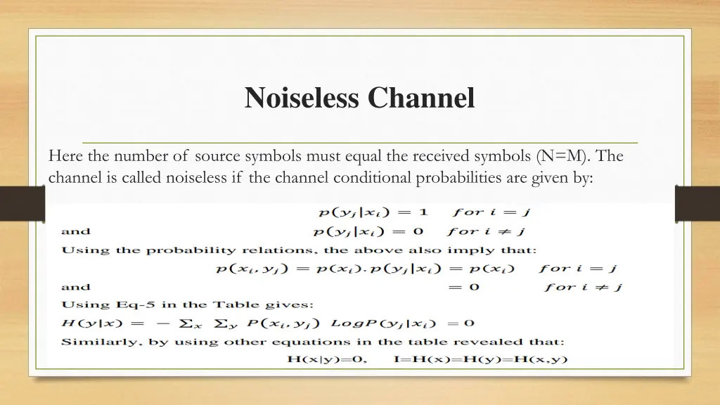 noiseless channel